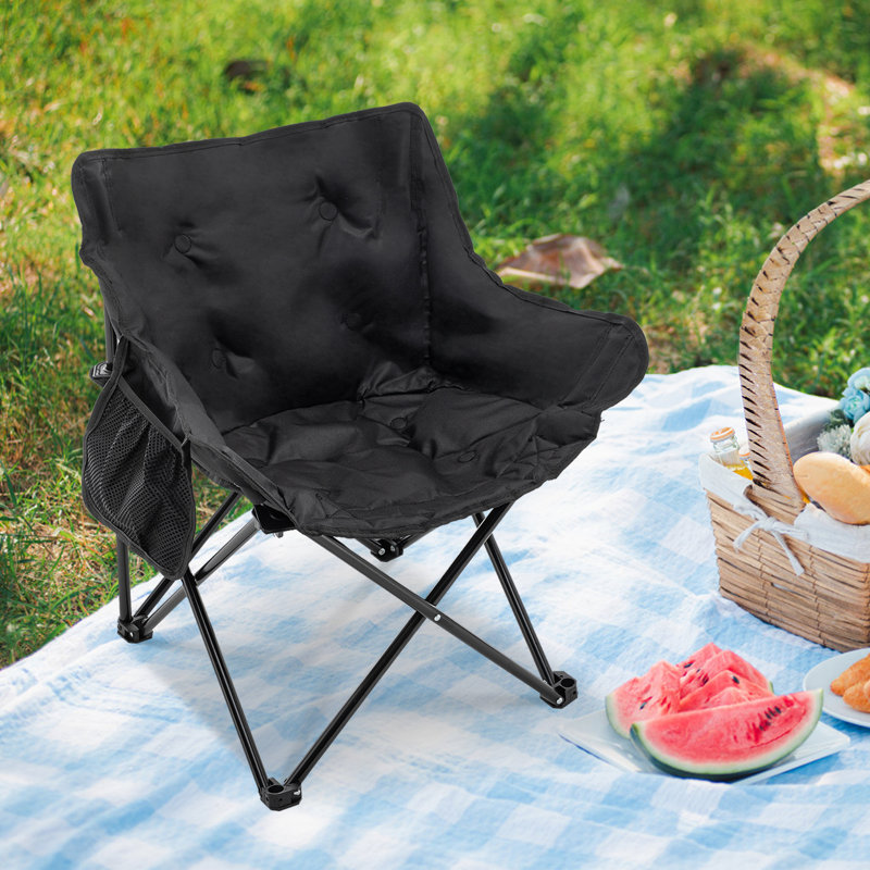 Chaise de camping pliante Sophiana, Noir, noir, noir, noir