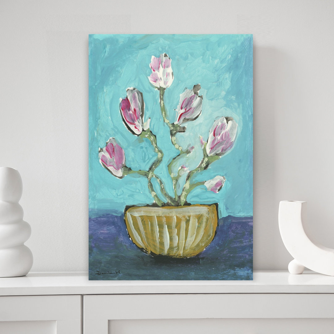 Magnolia Vase Vintage Plant Wall Art Print