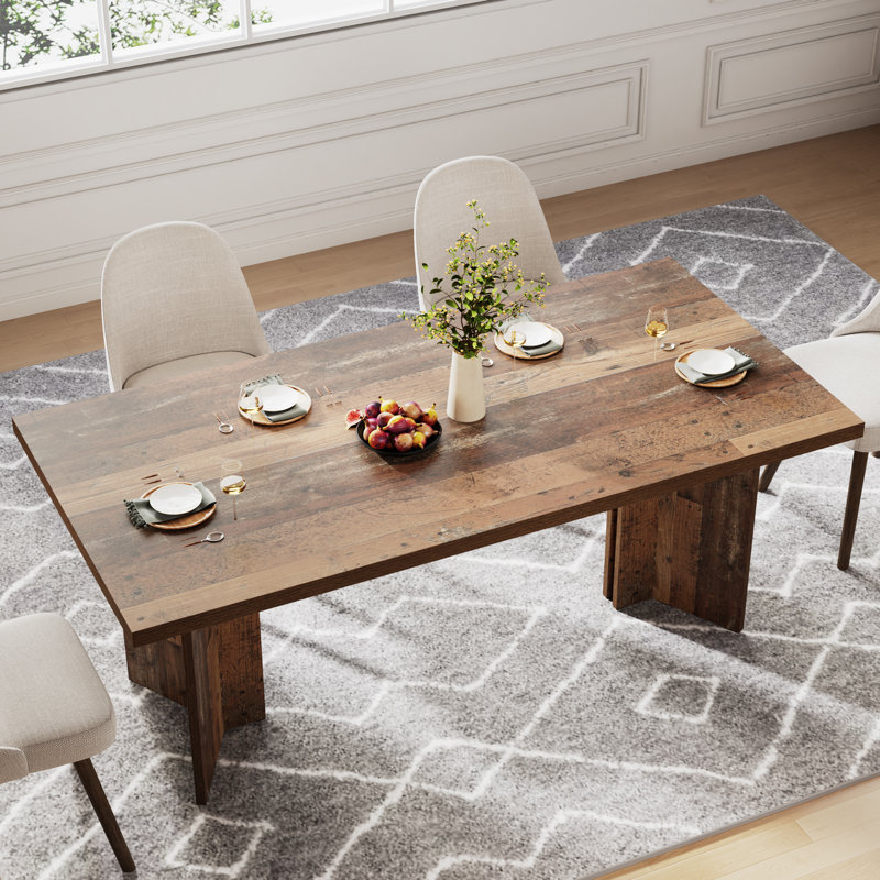 Dining Table, Distressed Brown