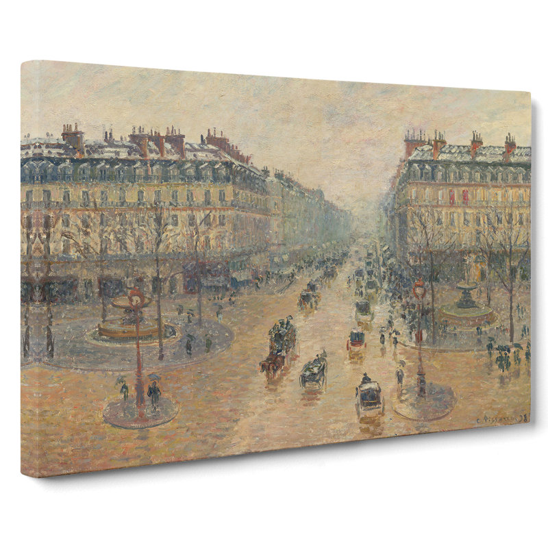 Avenue De L'Opera by Camille Pissarro - Wrapped Canvas Painting, 50cm H x 76cm W x 3cm D