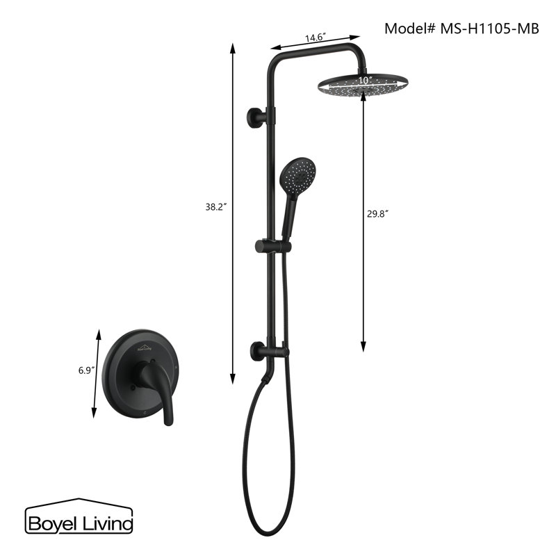 All-In-One Kit with Rough in-Valve, Matte Black