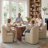 Lyra Upholstered Armless Side Wingback Dining & Vanity Chair with Hidden Metal Casters