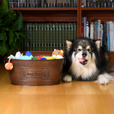 Jaw-resistant metal toy bin