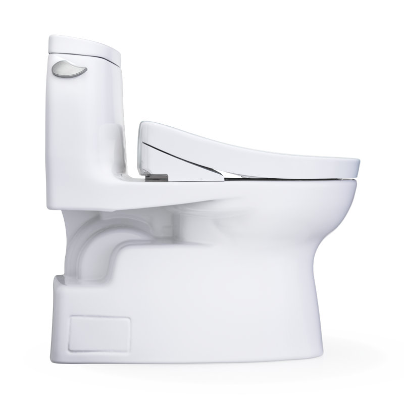 TOTO® WASHLET+® Carlyle® II One-Piece Elongated 1.28 GPF Toilet and WASHLET+® S5 Bidet Seat, Cotton White - MW6143446CEFG#01