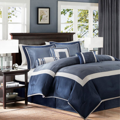 Ensemble d'édredon grand bleu marine, ensemble de literie douce 7 pièces