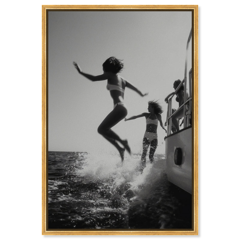 Liquid Gravity Canvas Nautical & Beach Print by Oliver Gal, Black Frame, 10 x 15, 37"H x 55"W, Gold Floater Frame