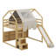 Lit mezzanine avec structure en forme de maison et tente-107262533-107262535