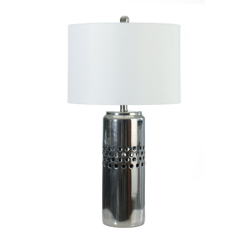 Floreta Ceramic Table Lamp, Nickel