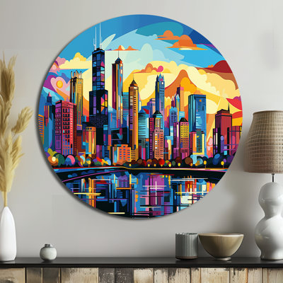 «Fruge - Cityscapes», art rond en métal