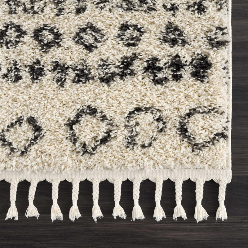 Tapis beige / noir Burvale, Round 7'10''