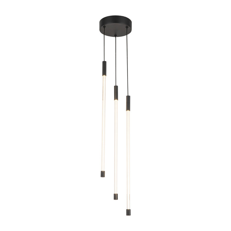 Motif 3 - Light LED Pendant, Black, 20.625" H x 5.5" W x 5.5" D