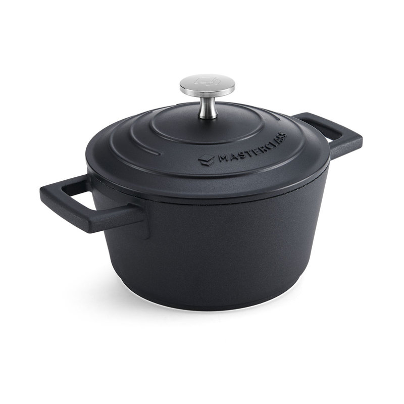 MasterClass Cast Aluminium Black Casserole Dish, 1.4L Black