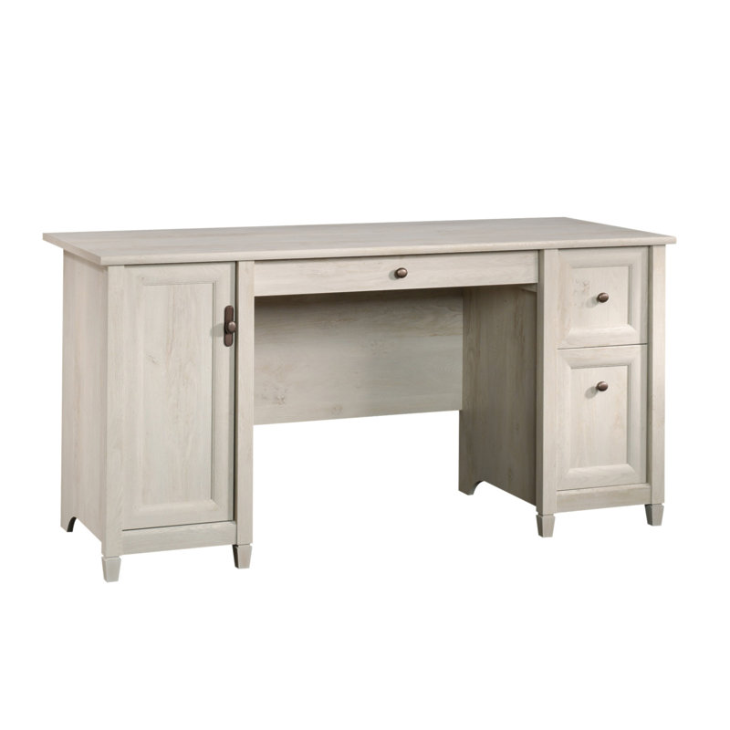 Bureau d'ordinateur Coastal avec plateau à clavier coulissant, finition grise