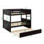 Lit superposé en bois double avec lit gigogne simple, garde-corps et échelle - séparable en deux lits-439266935