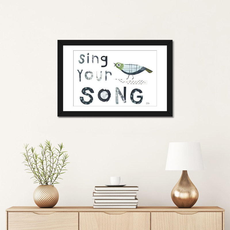 «Bird Words III» par Melissa Averinos - Impression sur toile tendue avec châssis, H 24 po x l 32 po x P 1 po, Blanc