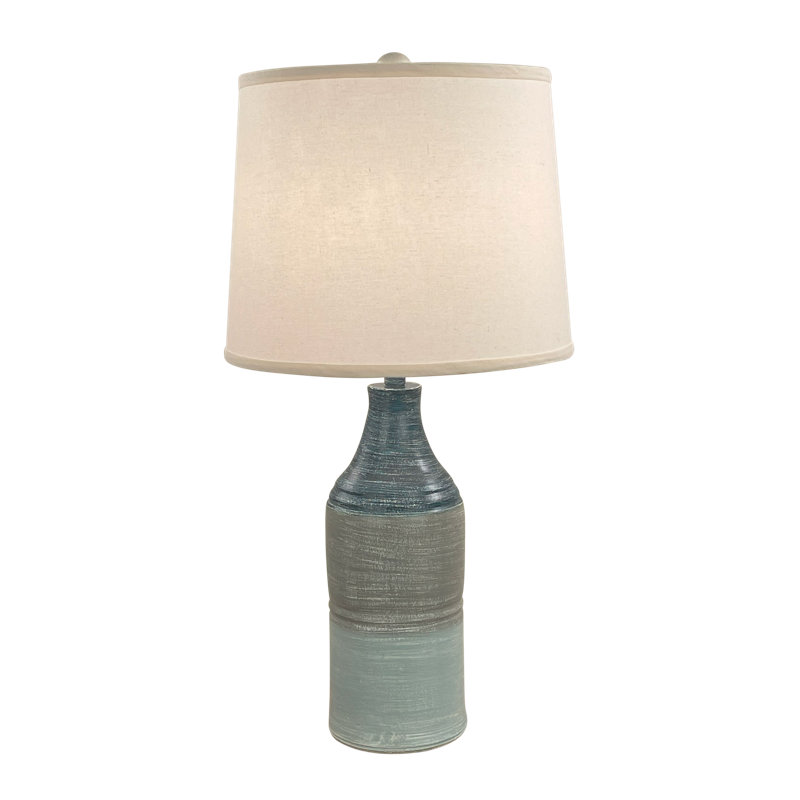 Lampe de table Deundrea, Bleu marine clair / gris