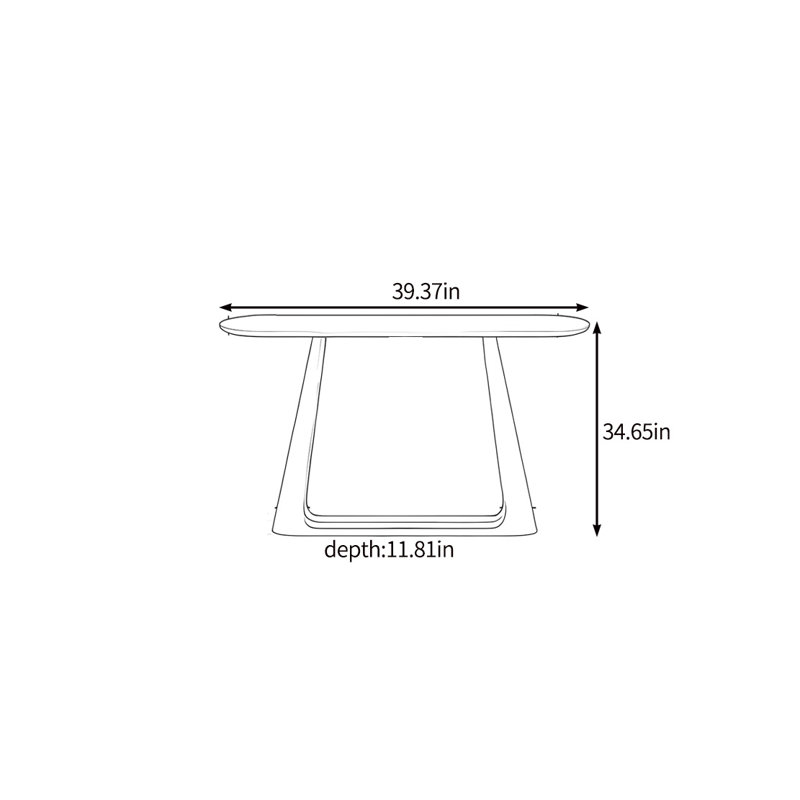 Console naturelle et rétro, H 34,65 po x l 39,37 po x P 11,81 po, Noir