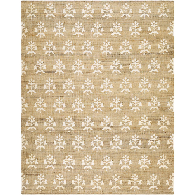 Tapis d'intérieur fait à la main Fiorina, Rectangle 5 pi x 7 pi 6 po