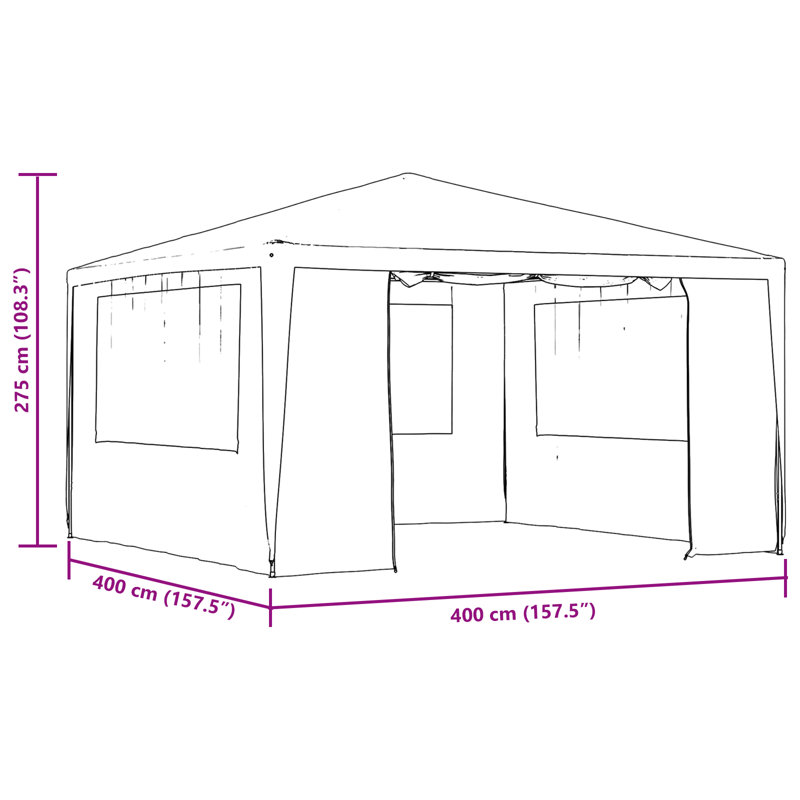 Atsuko 4m x 4m Steel Party Tent, Green