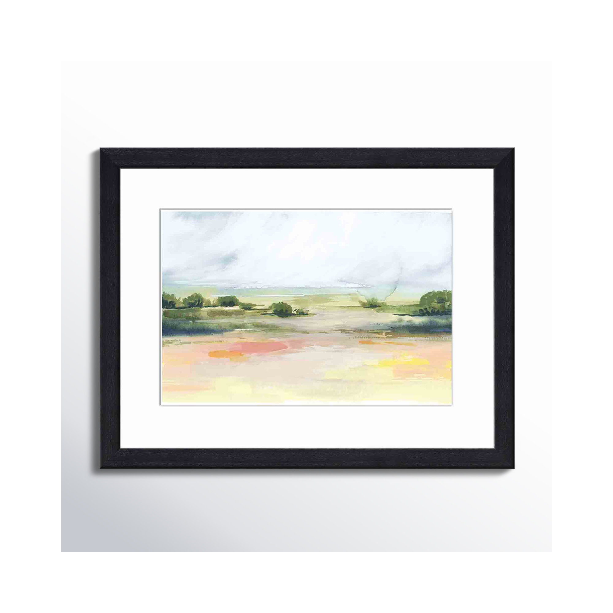 Sunlit Marsh I by Grace Popp, Black, 32"H x 48"W