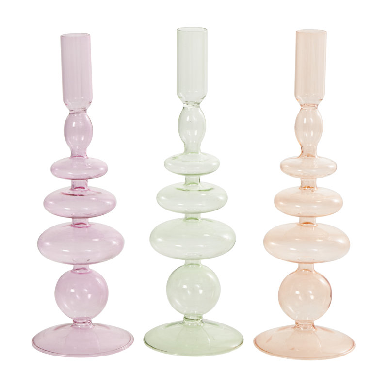 Bougeoir de table en verre Anij