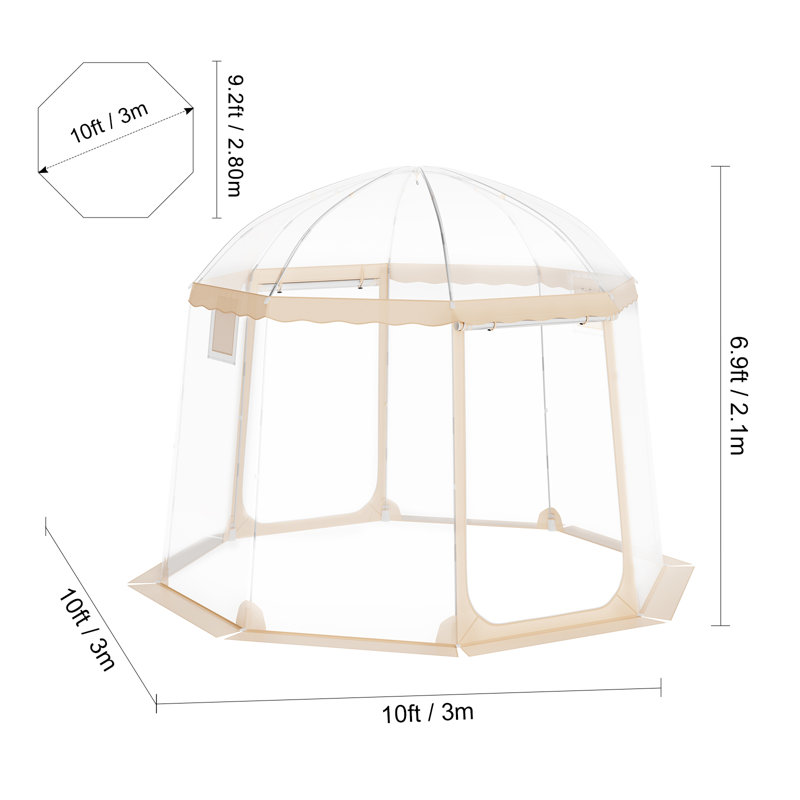 Abri de tente de sport, H 82,80 po x l 120 po x P 120 po
