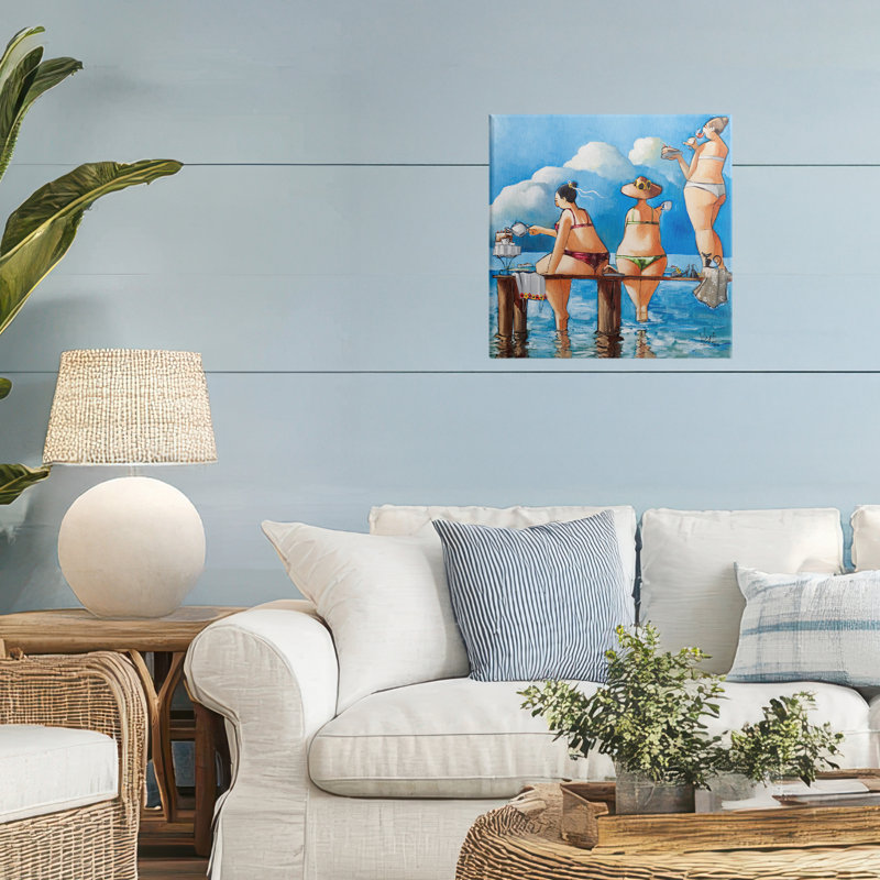 «Tea Break On The Jetty», conception par Ronald West, H 17 po x l 17 po