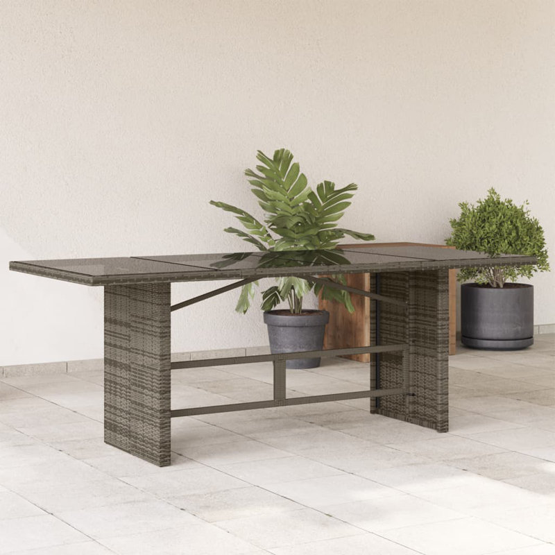 Bartie Rectangular Outdoor Dining Table , 190cm cm W 80cm cm D, Grey