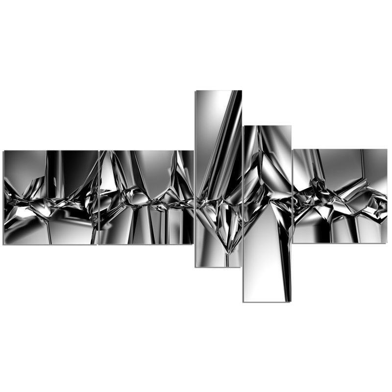 " Black White Crystal Background " by Designart 5 - Pieces