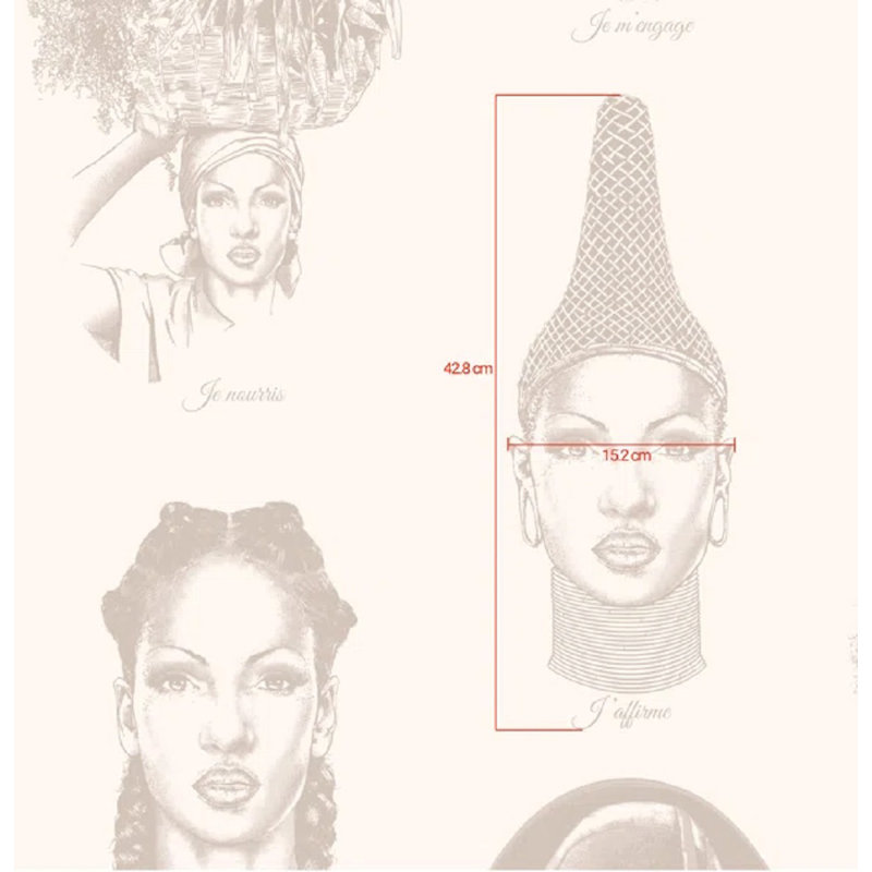 Haiti Women Africa RESISTE Wallpaper, lightivory-sand