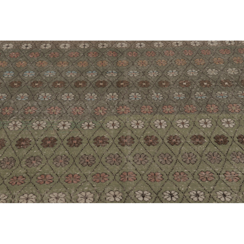 Distressed One-of-a-Kind 5'1X8'8 Hand Knotted Area Rug
