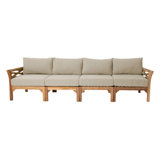 Monterey Teak Outdoor Deluxe Sofa with Sunbrella Cushions