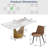 7-Piece Modern Rectangular Sintered Stone Dining Table Set With 6 Faux Leather Chairs-721967277-721813770-721813768