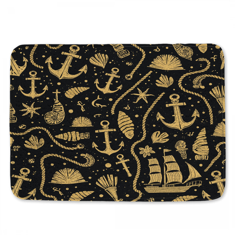 Tapis de bain Nautical Sea Motifs, L 34 po x L 21 po