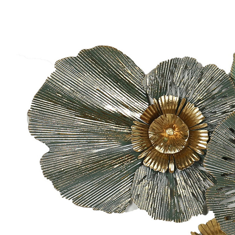 Sherie 45" Rich Green Metal Floral Wall Decoration