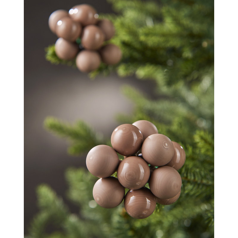 14.7cm Solid Colour Glass Bauble, Mocha