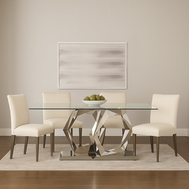 Dining Table,Dining room table,Kitchen table with Double steel hexagonal base