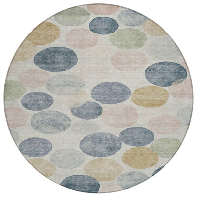 Machine Washable Indoor/Outdoor Xhevrie Beige Rug