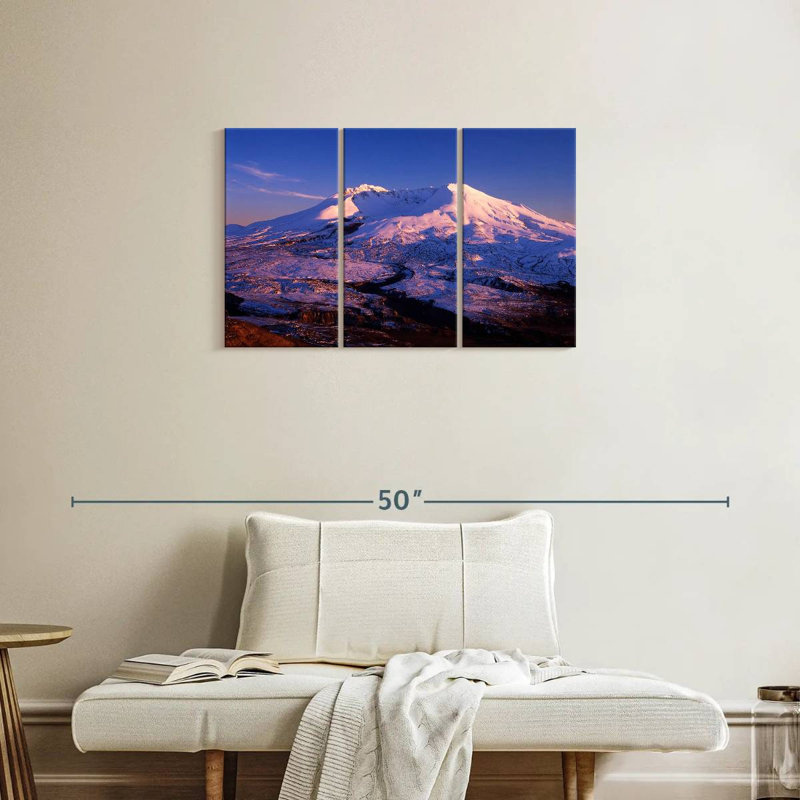 Mont St Helens, coucher de soleil, H 20 po x l 33 po