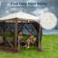 Tente de pavillon escamotable à 6 côtés avec pare-soleil imperméable et protégé contre les rayons UV-111061213