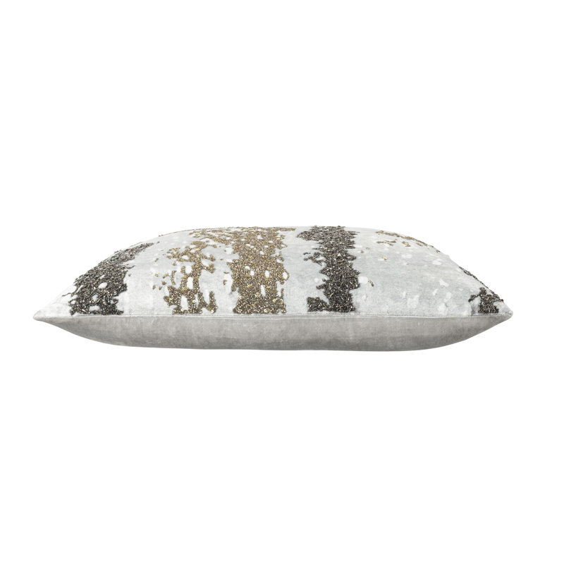 Liam Sequined and Embroidered Velvet Throw Pillow