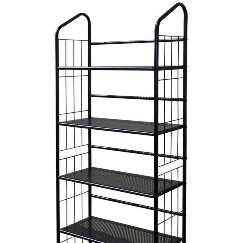 64 Inch Tall 5-Tier Corner Metal Bookcase Space Saving Design