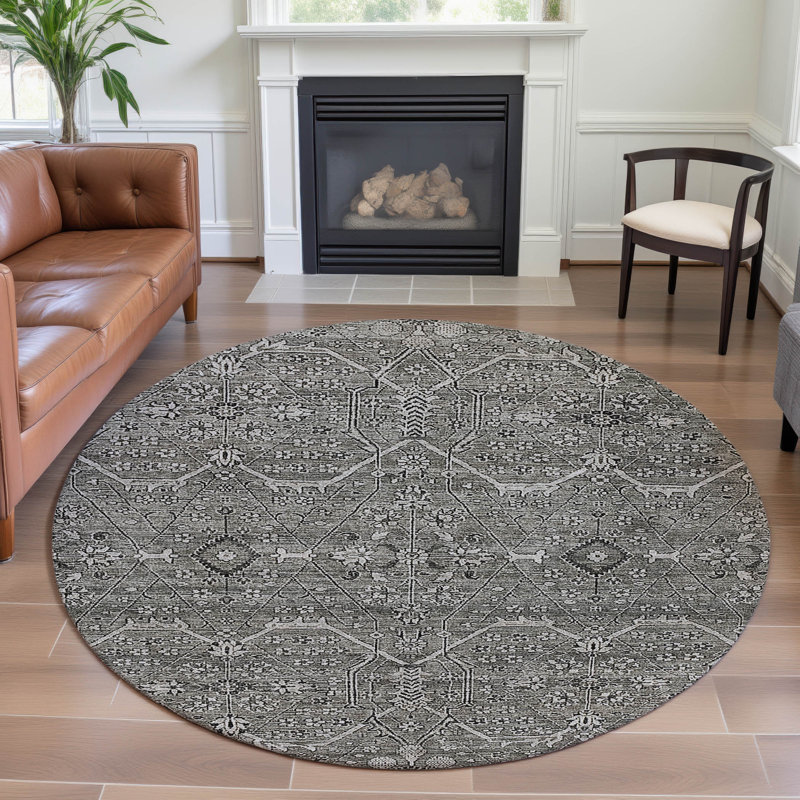 Premium Machine Washable Barry AMF1223 Panel Rug, Round 8'