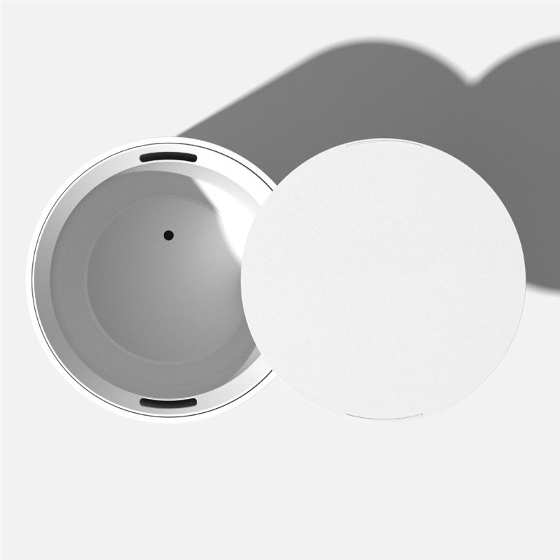 White Round Concrete-Plastic Outdoor Side Table with Cooler Function