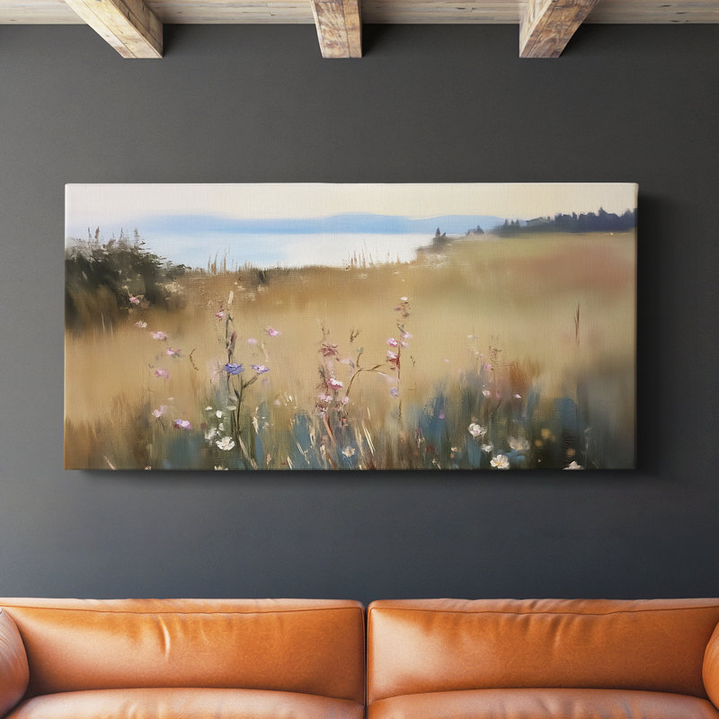 Paysage, série CLCL-III, toile tendue avec châssis, prête à être accrochée, H 20 po x l 40 po