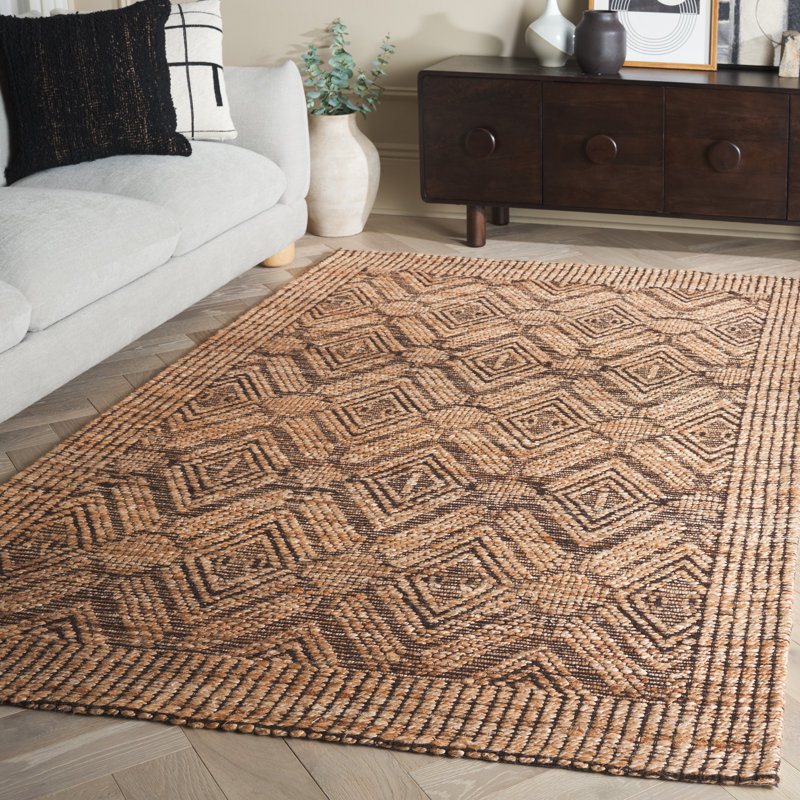 Tapis géométrique en fibre naturelle 564 jacquard, Rectangle de 5 pi x 8 pi