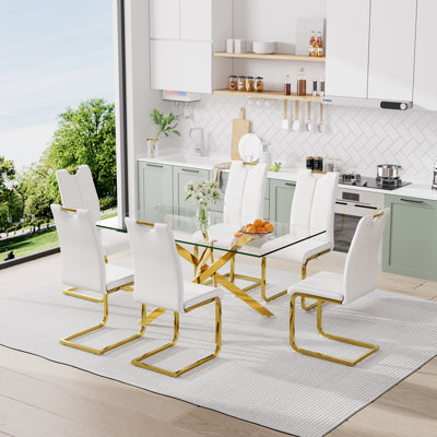 Gracieleigh Glass Top Pedestal Dining Set