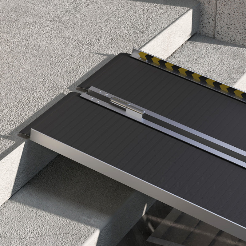 Rampe portative pour fauteuil roulant, rampe pliante en aluminium pour personnes à mobilité réduite de 10 pi pour la maison, capacité de charge de 600 lb