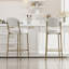 Chaise de bar moderne, cuir d'unité centrale blanc crème, structure en métal, confortable, de 2 paires de comptoirs pour la maison de 29 po, faux et repose-pieds, support