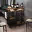 Table de bar de 42 po en métal, buffet à boissons alcoolisées avec supports à vin, armoire à café, mini bar intérieur avec rangement pour le salon et le bureau